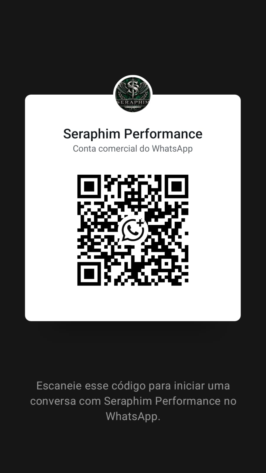 QR Code oficial do WhatsApp da SERAPHIM PERFORMANCE